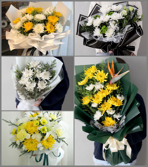 山东莱芜莱城区高庄街道蔴湾崖村白事花束代送